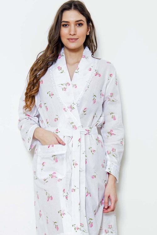 Zander Cotton Rosebud Grace Shawl Robe